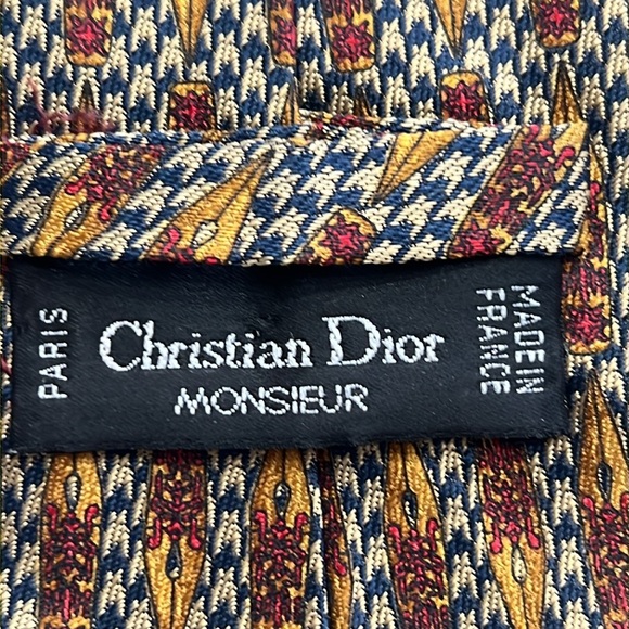 Christian Dior Monsieur Men's 100% Silk Tie Made in Italy - Picture 6 of 10